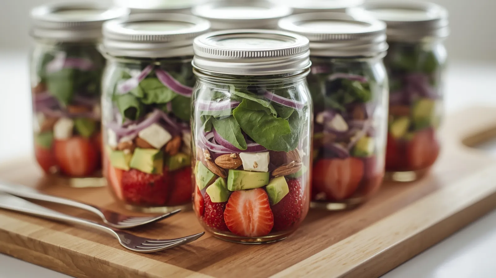 Strawberry Fields Mason jar salad recipe