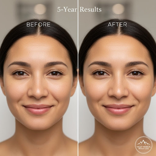 Before and after Bellafill treatment showing long-lasting wrinkle reduction and volume restoration
