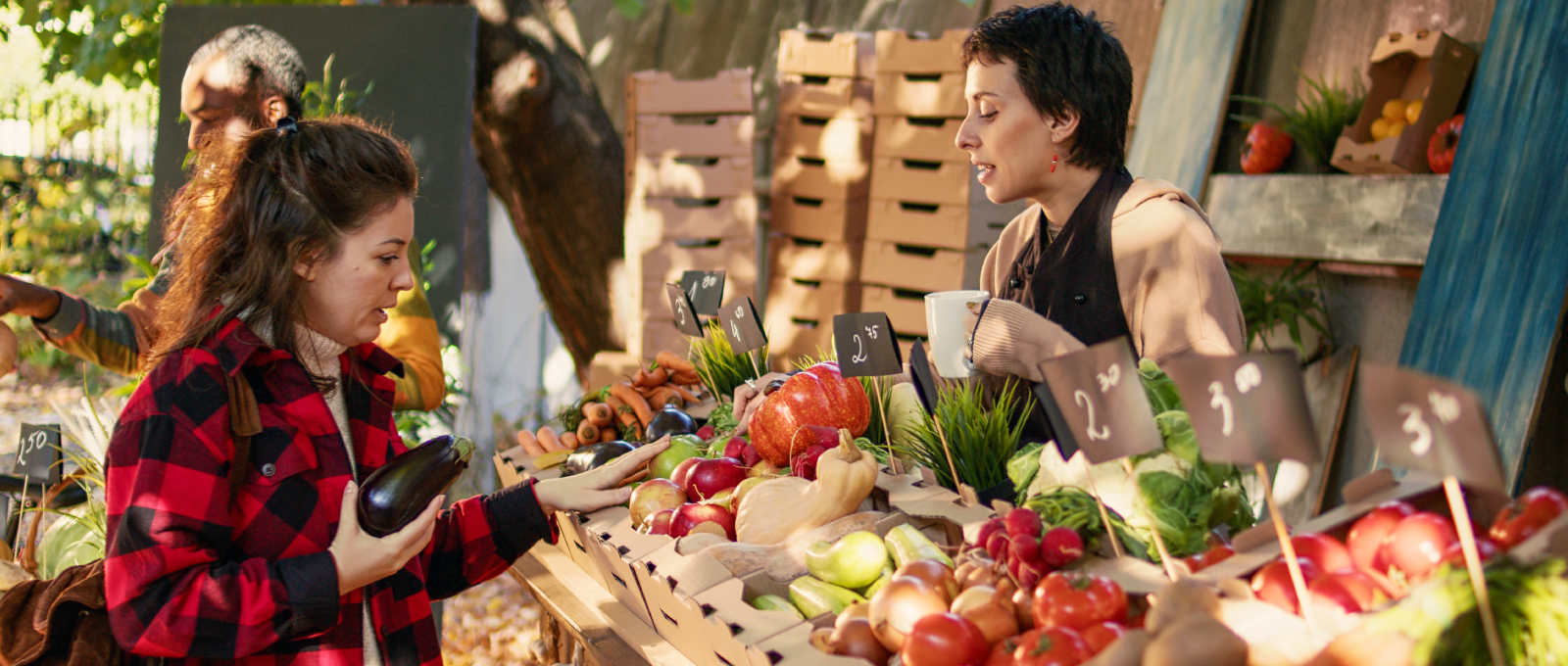 Fresh produce market with colorful fruits and vegetables showing food accessibility