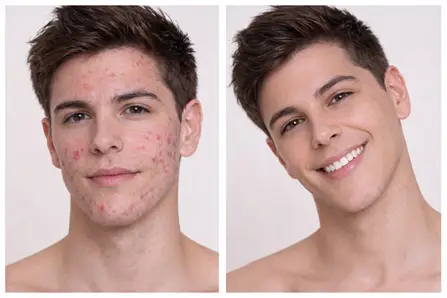 brighter looking skin before and after a professional dermaplaning session