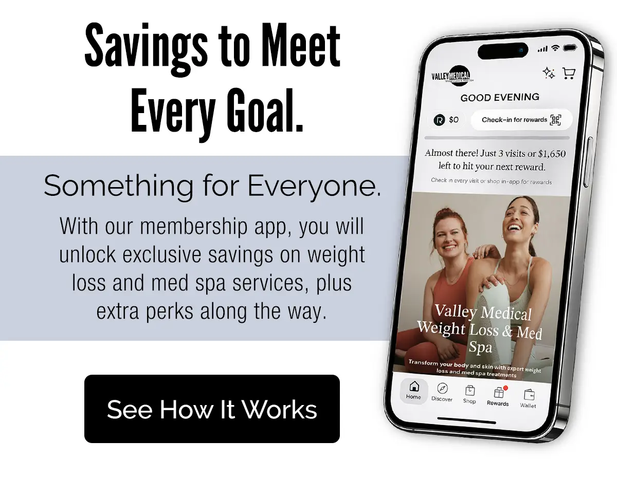 Promotional banner featuring bold headlines 'Savings to Meet Every Goal' and 'Something for Everyone,' with a tilted smartphone displaying the app and a black 'See How It Works' button.